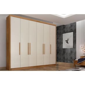 Guarda Roupa Casal 6 Portas E 6 Gavetas Santoro/bolonha Freijo Cumaru C/ Fendi - Horizonte