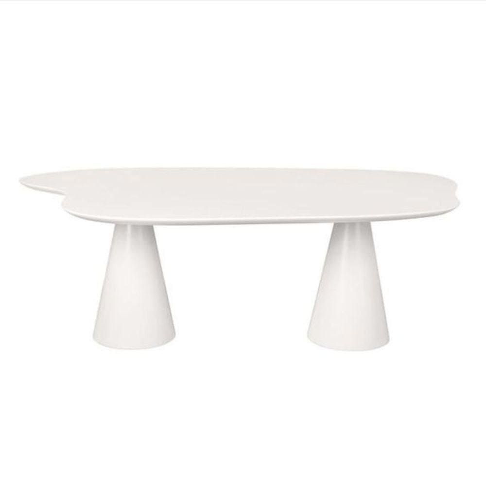 Mesa De Jantar 160x90 Cone Orgânica Nuvem Cor Branca