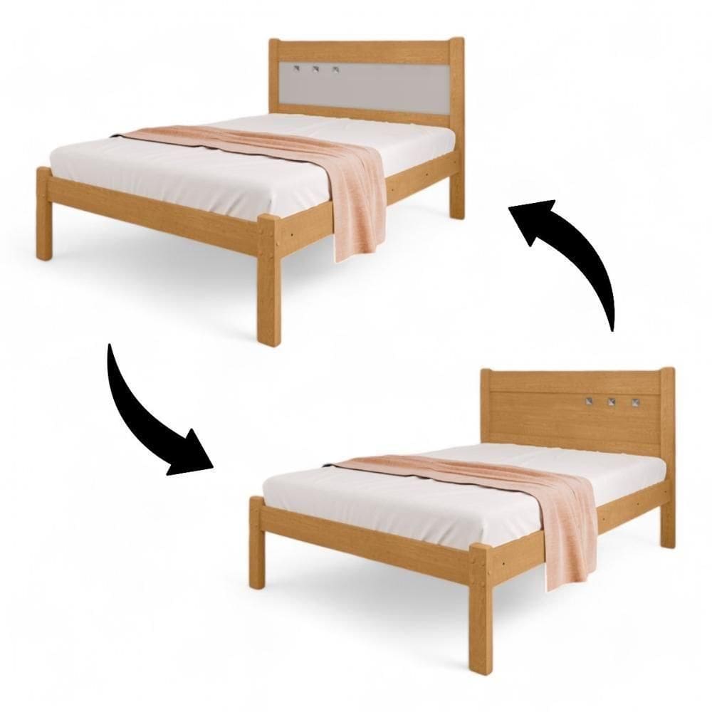 Cama Casal Sofisticada Paola Naturalle E Off White
