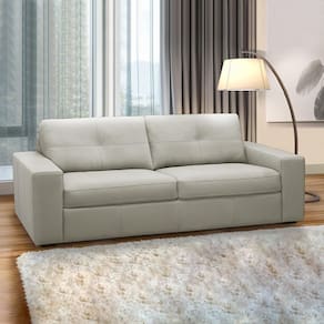 Sofá Decorativo Mendes 2 Lugares Sala De Estar 150cm Pés Em Madeira Couro Off White G88 - Gran Belo