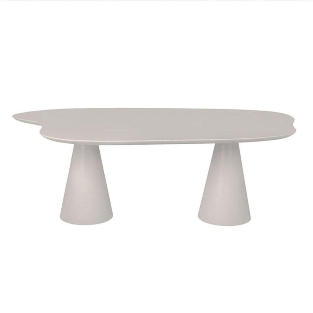 Mesa De Jantar 198x122 Cone Orgânica Nuvem Cor Cinza