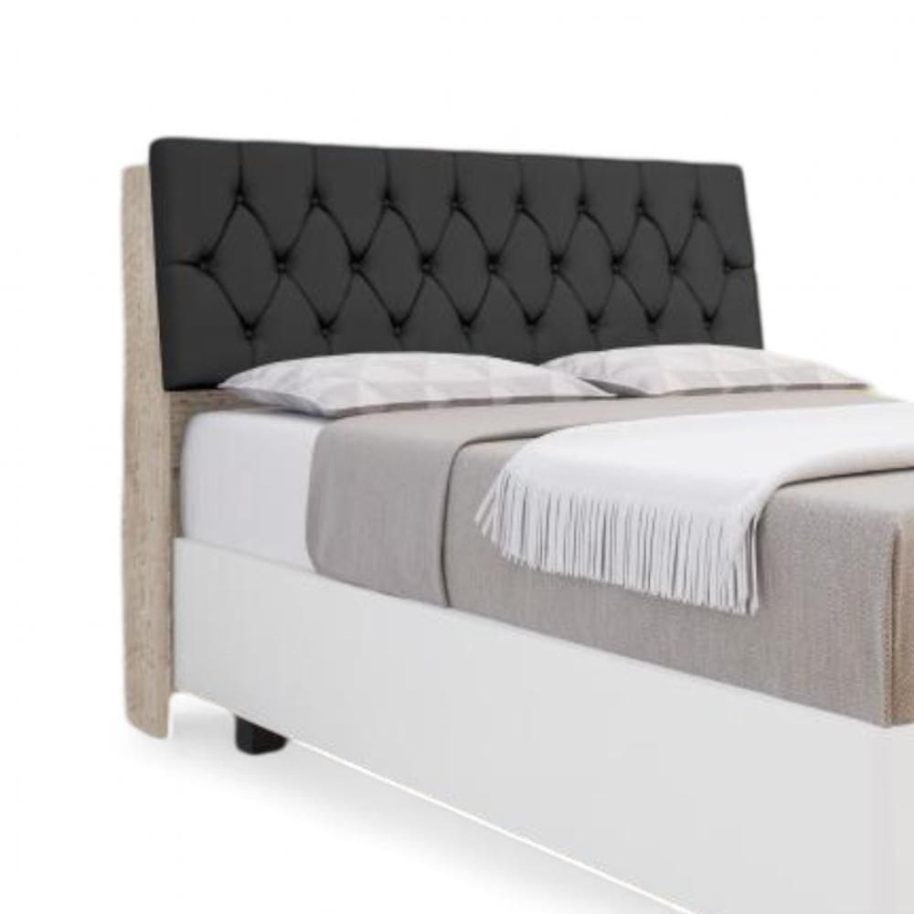 Cabeceira Estofada ísis Solteiro Amarula Com Capitonê Preto