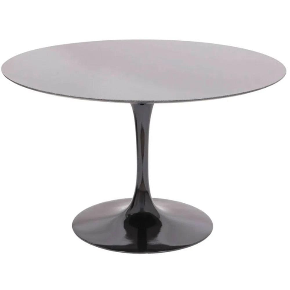 Mesa De Jantar Tulipa Saarinen Redonda 160 Cm Tampo Laqueado Cores Preto