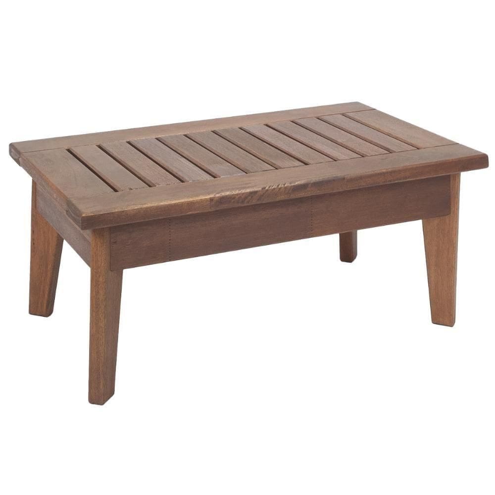 Mesa De Centro Retangular Rústica 100cm Em Madeira Maciça - Natural