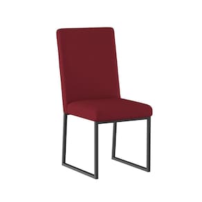Cadeira Para Mesa Jantar Com Base De Ferro Preto - Balaqui Marsala