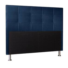Kit Cabeceira E Calçadeira Baú Casal 1,40m Roma Suede - Pallazio Cor Azul Marinho
