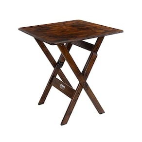 Mesa Dobrável 60x60cm Em Madeira Maciça - Imbuia - Marrom