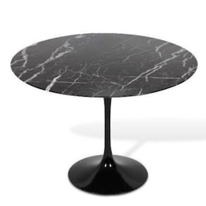 Mesa De Jantar Tulipa Saarinen Redonda 140 Cm Mármore Nero