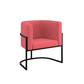 Poltrona Cadeira Decorativa Lua Base De Ferro Black Rosa