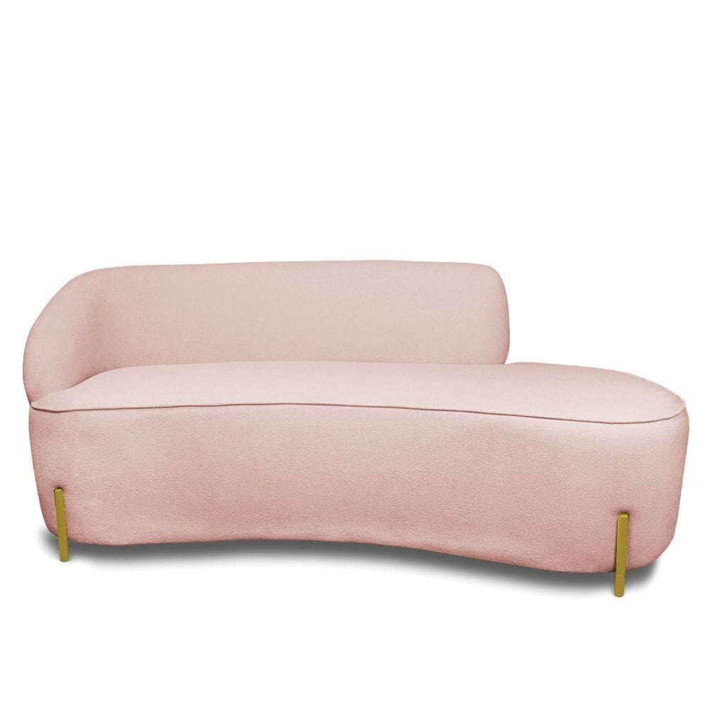 Sofá 4 Lugares Orgânico 220cm Pé Ferro Dou Morgan Bouclê L01 - D`rossi Cor Rose