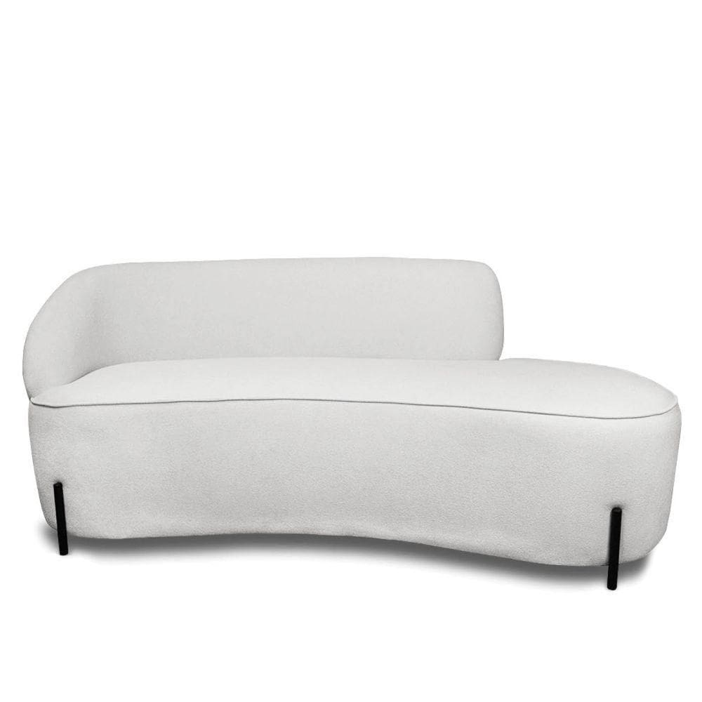 Sofá 4 Lugares Orgânico 220cm Pé Ferro Pto Morgan Bouclê L01 - D`rossi Cor Cinza