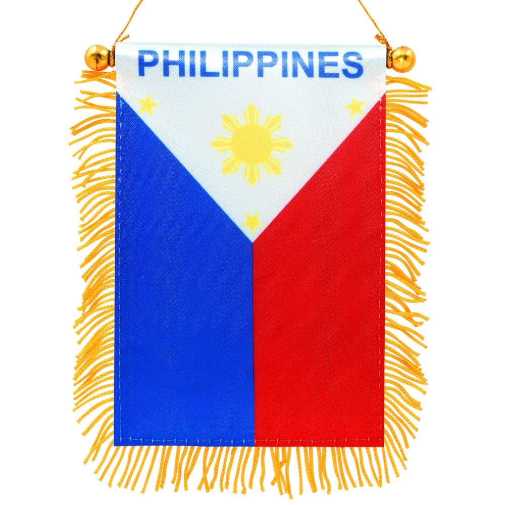 Bandeira pendurada na janela Anley Philippines Fringy 10x15cm com suct