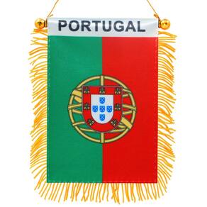 Bandeira suspensa Anley Portugal Fringy 10 x 15 cm com ventosa