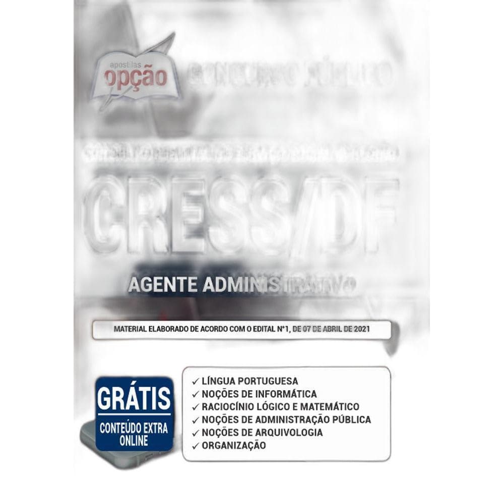 Apostila Concurso Cress Df - Agente Administrativo