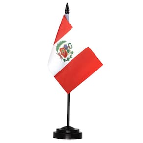Conjunto de bandeiras de mesa Anley Perú Deluxe - PE peruano de 15 x 10 cm