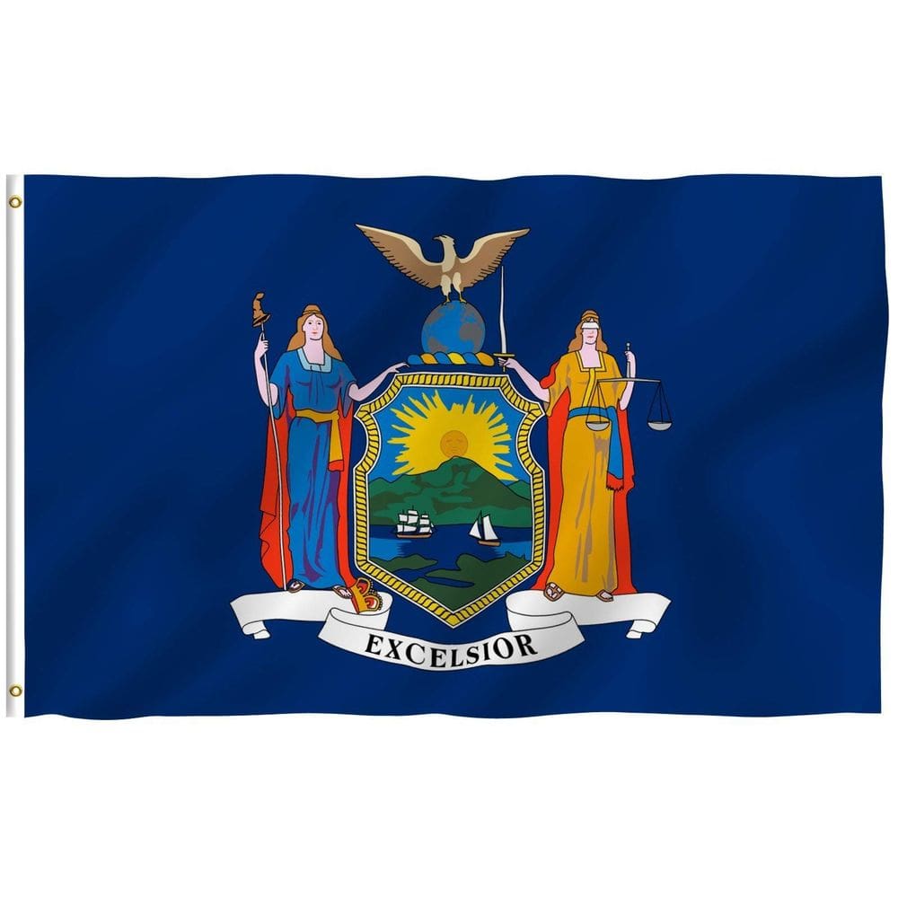 Bandeira Anley Fly Breeze, Estado de Nova York, 90x150cm, poliéster