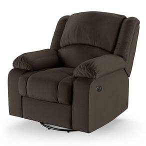Poltrona Do Papai Reclinável Melim Glider Giratória Usb Sintético Pu F Fh1 - D`rossi Cor Marrom