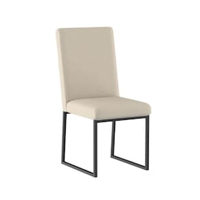 Cadeira Para Mesa Jantar Com Base De Ferro Preto - Balaqui Bege
