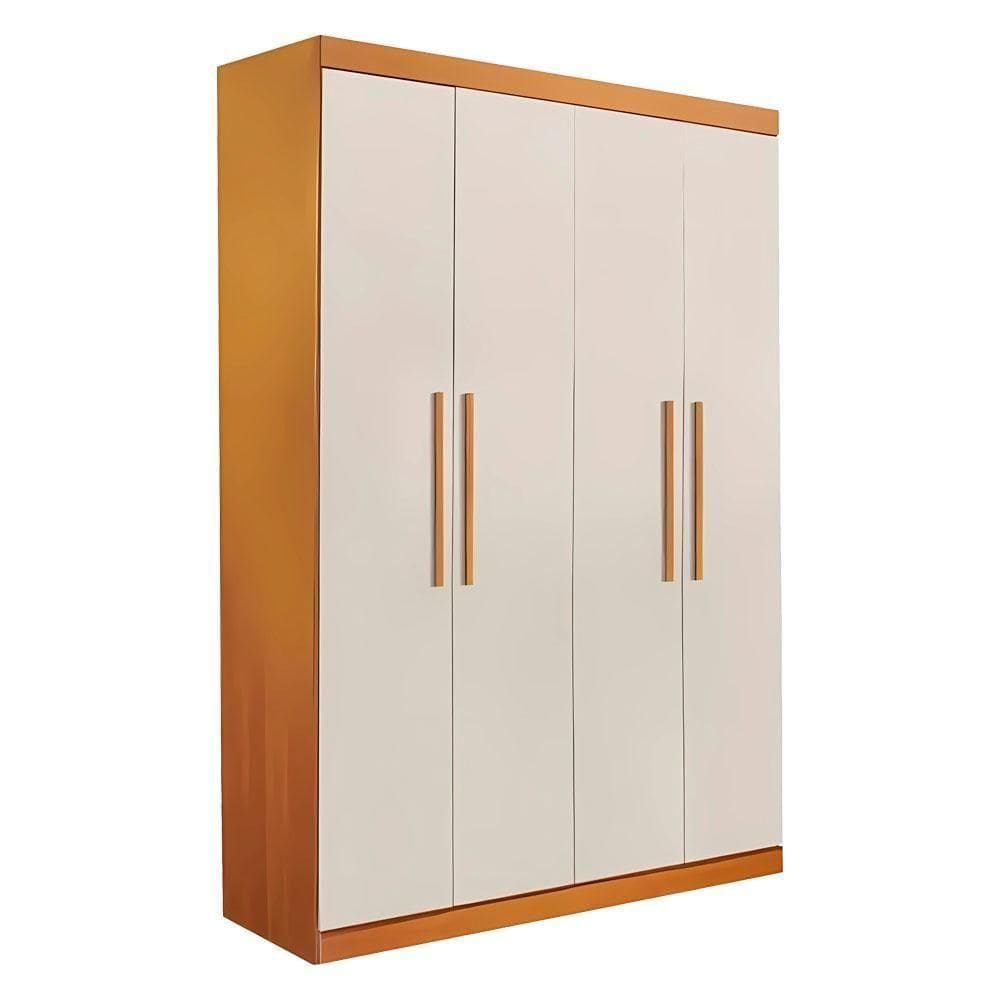 Guarda Roupa Ubatuba 4 Portas 3 Gavetas Valverde Cinamomo Off White