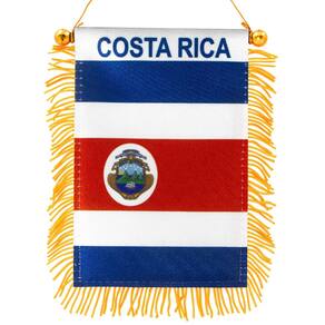 Bandeira Anley Costa Rica Fringy ow Pendurada 10x15cm com Sucti