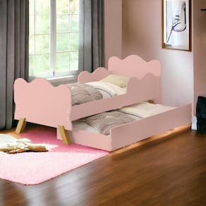 Cama Angel Rosê Com Auxiliar E 02 Colchões Cambel