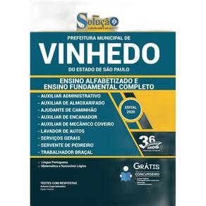 Apostila Vinhedo Sp - Ensino Alfabetizado E Fundamental