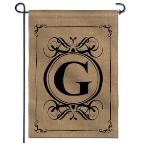 Bandeira de jardim Anley Classic Monogram Letter G 45x32cm Poliéster