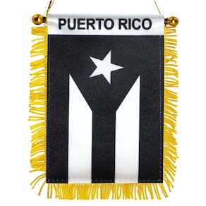 Bandeira Anley Puerto Rico Fringy ow Pendurada 10x15cm