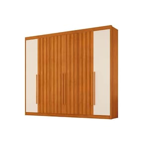 Guarda Roupa Casal 6 Portas 4 Ripadas E 6 Gavetasatenas Cinamomo-off White Conquista