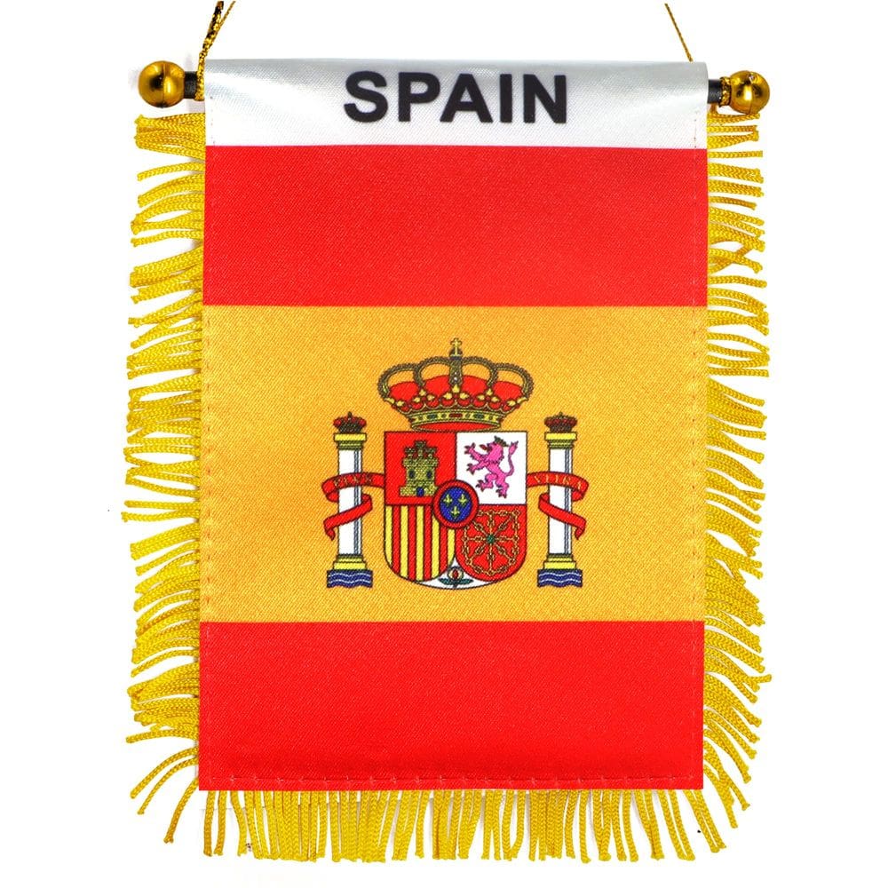 Janela franjada Flag Anley Spain, pendurada em 10 x 15 cm com ventosa