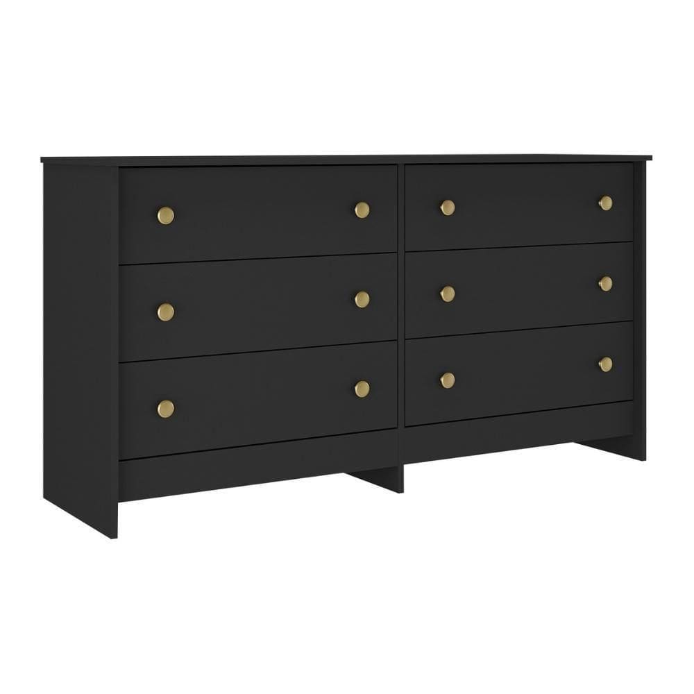 Cômoda 136cm Com 6 Gavetas Multimóveis Preto