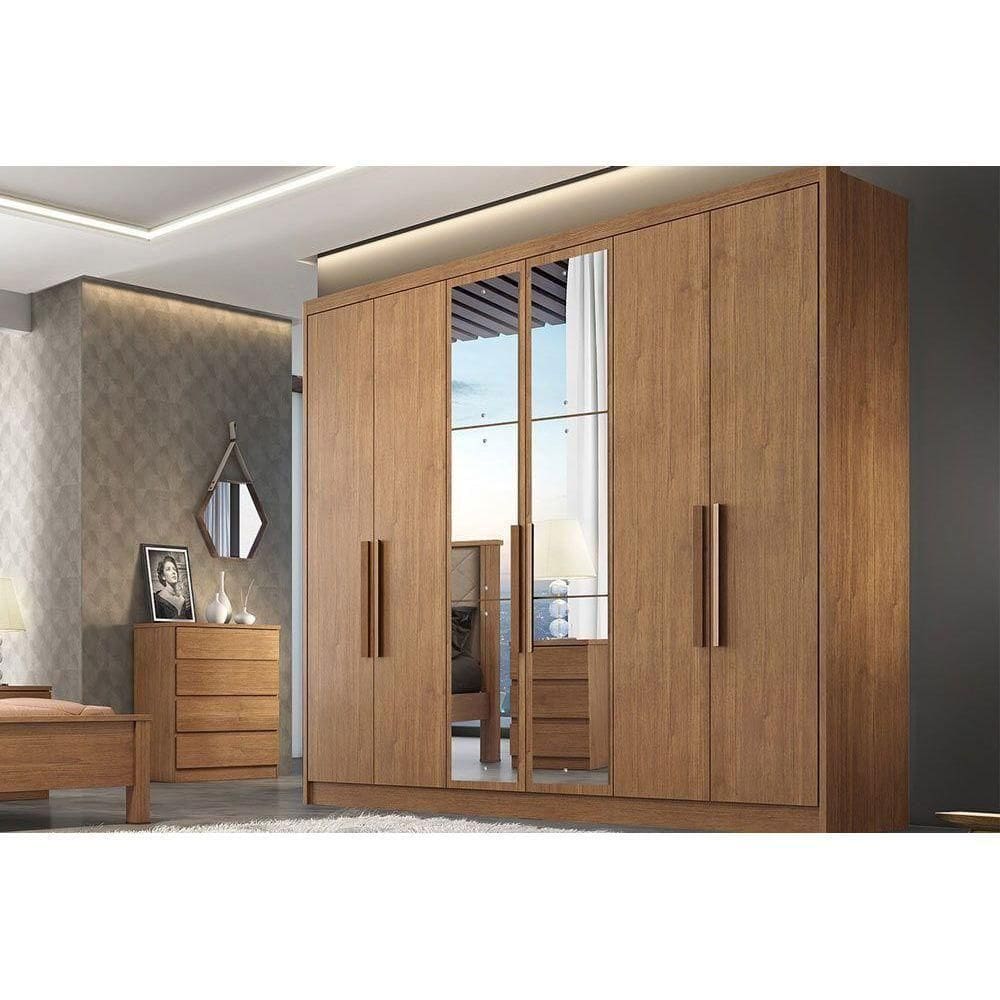 Guarda Roupa Casal 6 Portas E 4 Gavetas C/ Espelho Rizon/linea Cumaru -  Horizonte