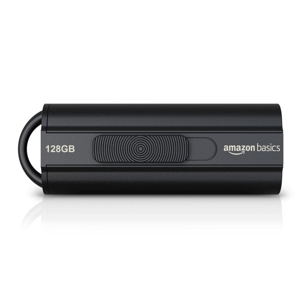 Unidade flash USB Amazon Basics 128GB Ultra Rápida USB 3.1 preta