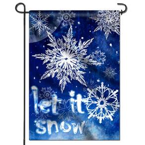 Bandeira de jardim Anley Premium Winter Snowflake 32x45cm Poliéster