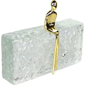 ESCULTURA DECORATIVO ENFEITE CASA ALGUÉM NO BLOCO HOME&CO ECO CRYSTAL 20x10x4cm