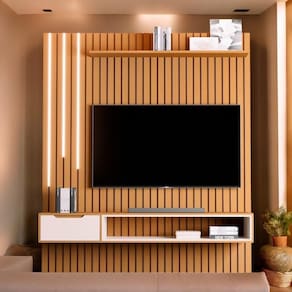 Home Para Tvs 80" Tucumã 1.8 Nature Com Led Jb