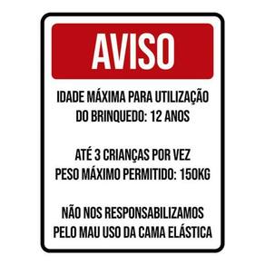 Kit 3 Placas Aviso Idade Máxima Brinquedo