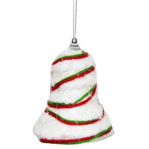 Enfeite De Natal Sino Vermelha/Branco Topo De Arvore 10Cm