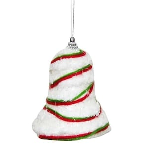 Enfeite De Natal Sino Vermelha/Branco Topo De Arvore 10Cm