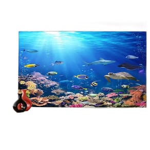 Papel De Parede 3D Fundo Do Mar Peixes Oceano 3,5M Fm112