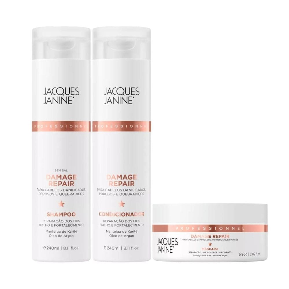 Kit Damage Repair Shampoo + Condicionador + Máscara Capilar
