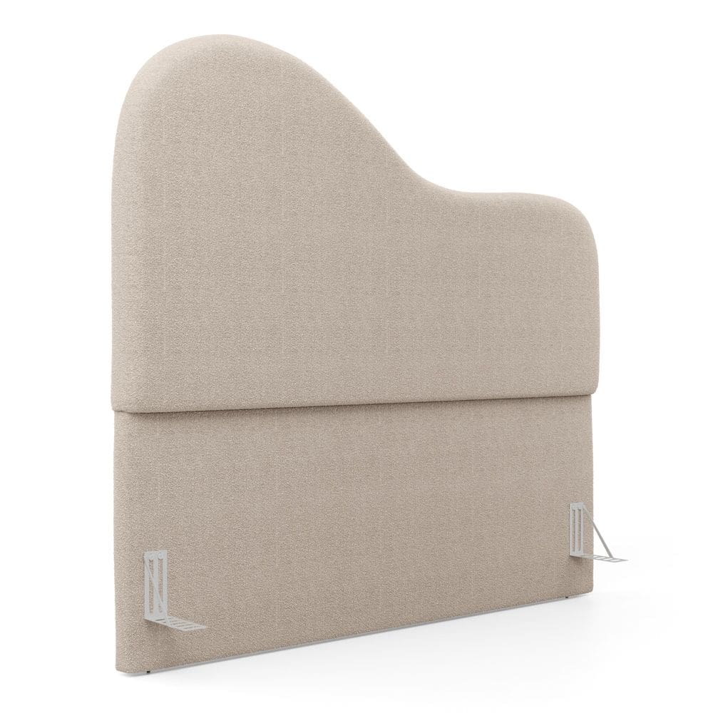 Cabeceira Orgânica Cama Box Casal Padrão Sea 140cm com Frame Bouclé Bege - Desk Design