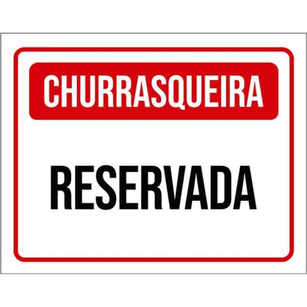 Kit 3 Placas Churrasqueira Reservada Vermelha
