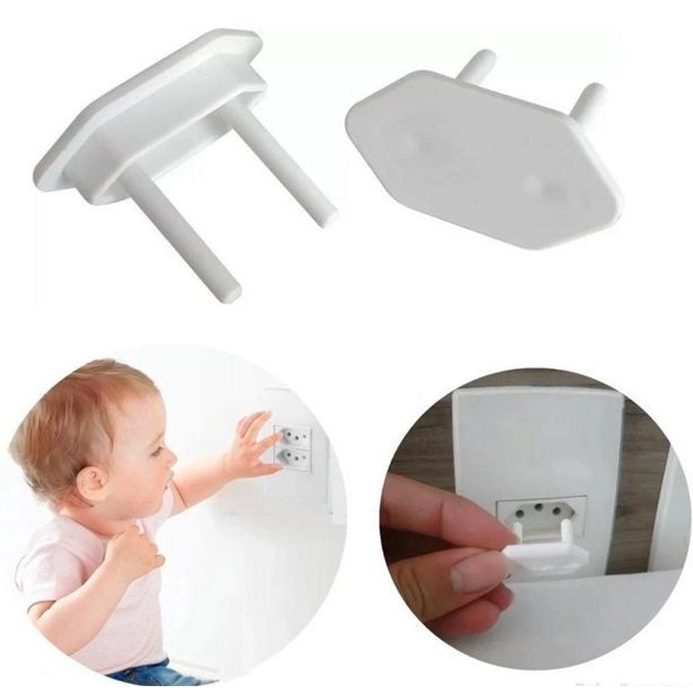 Kit com 10 Protetores Tampa De Tomada Proteção Contra Choque Bebê