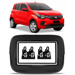 Moldura De Painel 2 Din 7" Polegadas Fiat Mobi Para CD DVD 2 Dins - PRETO
