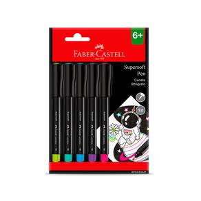 Caneta 1.0mm Faber-Castell - Supersoft 5 Cores