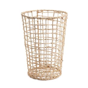 cesto organizador 60cm redondo de palha vazado - Oikos