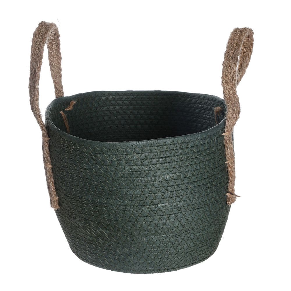 cesto organizador 29cm tramado com alças duo de corda - Oikos