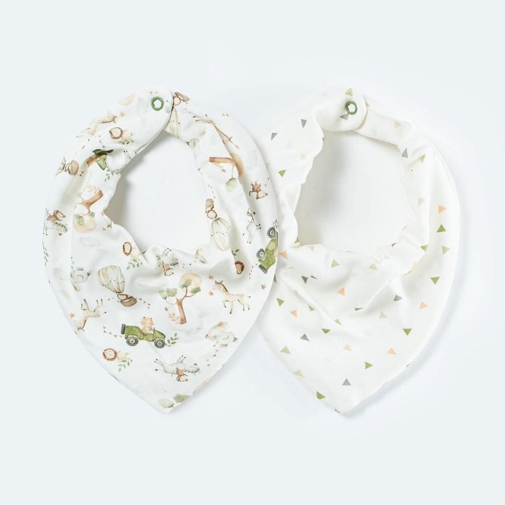 Kit Com 2 Babadores Hug Bandana Big Friends Verde Floresta