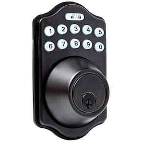 Fechadura de porta Amazon Basics Teclado eletrônico Deadbolt Oil Bronz